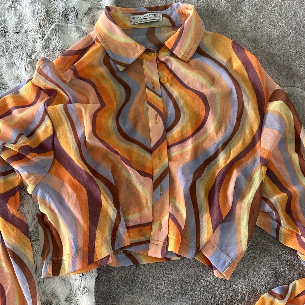 Urban Outfitters Mesh 70s Button-Up